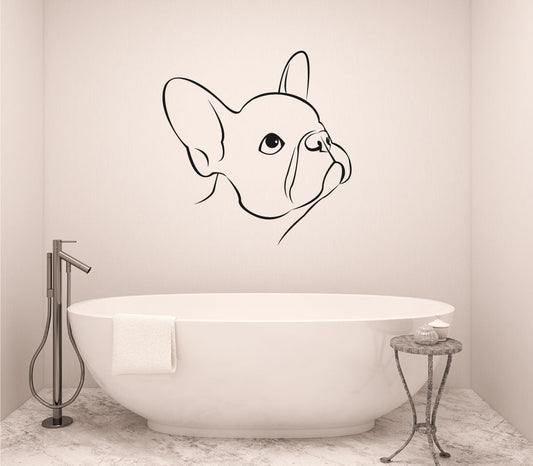 Frenchie French Bulldog Silhouette Dog Vinyl Home Decor Wall Decal 