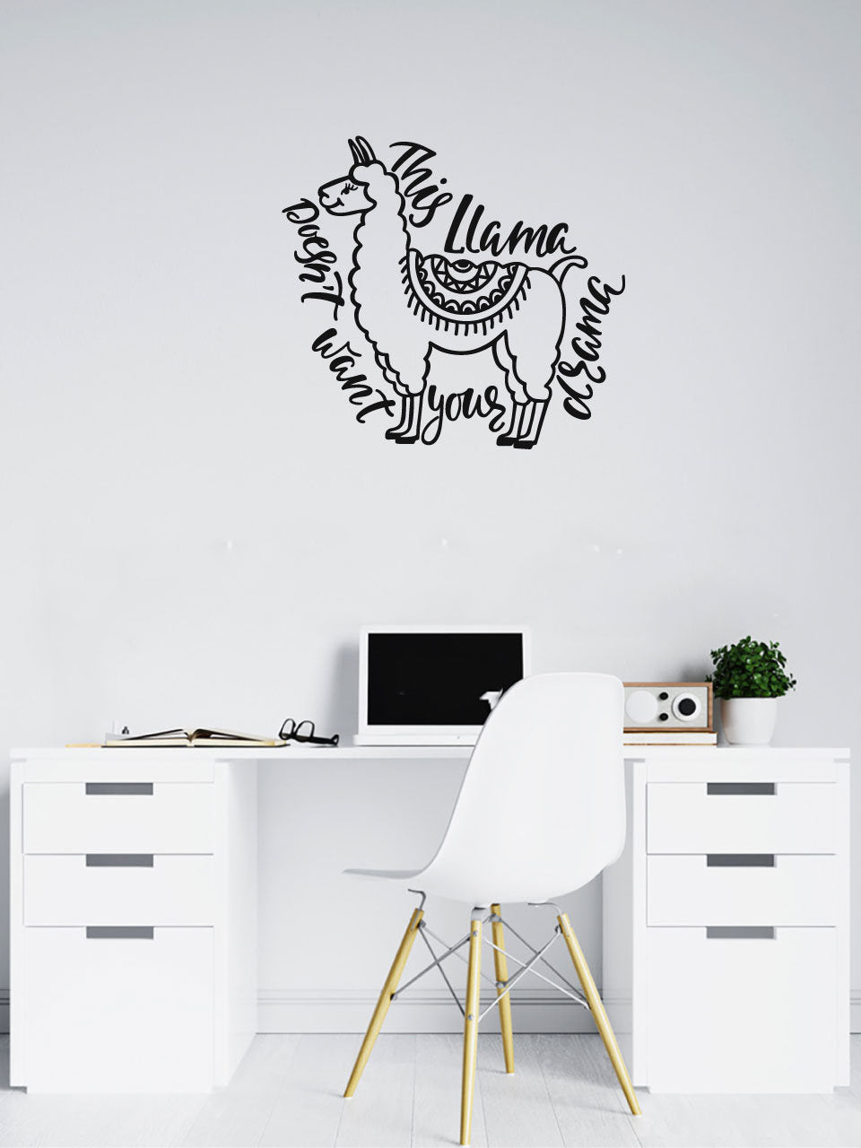 This Llama Doesn't Want Your Drama Vinyl Home Decor Wall Decal Words 