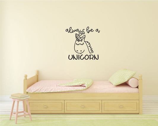 Always Be A Unicorn Vinyl Home Decor Wall Decal Words 