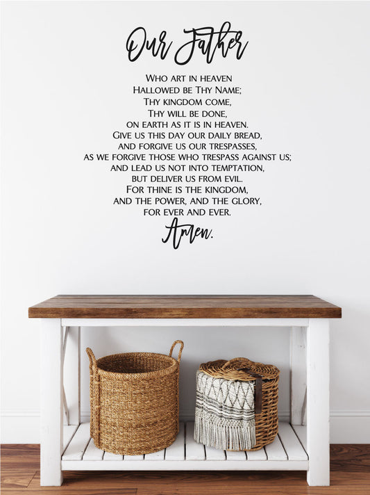 The Lord's Prayer Vinyl Home Decor Wall Decal Words 