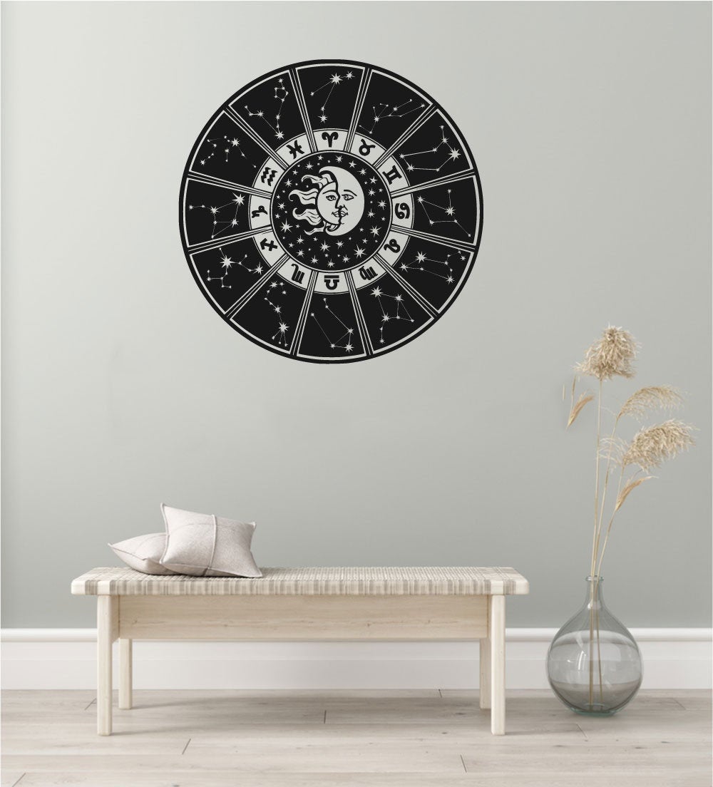 Astrology Zodiac Wheel Vinyl Home Decor Wall Decal 