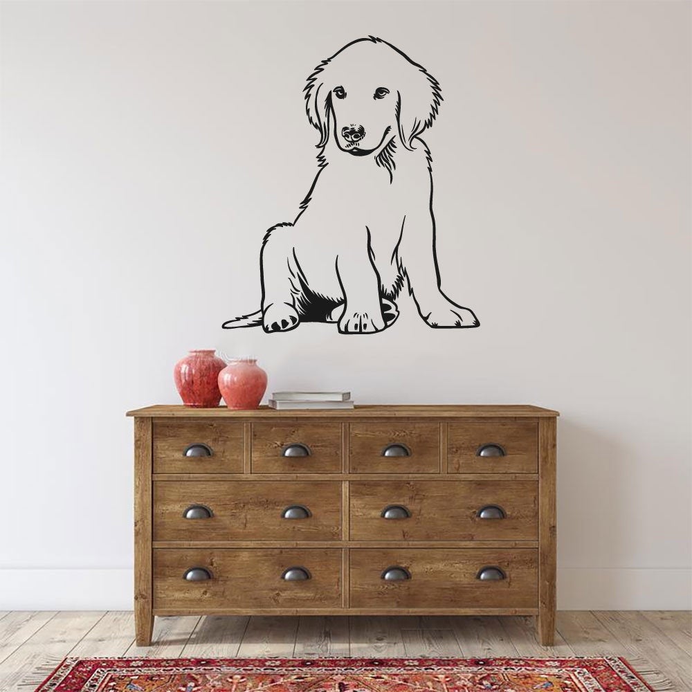 Golden Retriever Puppy Dog Vinyl Home Decor Wall Decal 