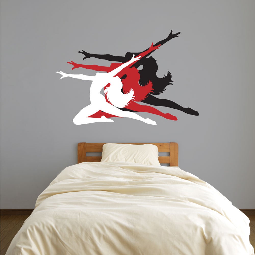 Dancer Silhouettes Set of 3 Vinyl Home Decor Wall Decal 