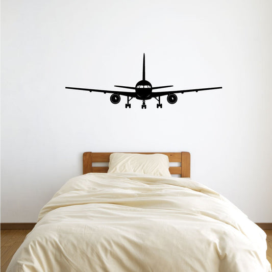 B 757 Airplane Silhouette Vinyl Home Decor Wall Decal 