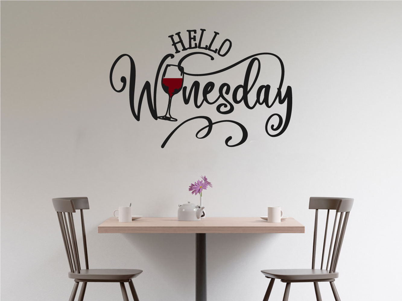 Hello Winesday Kitchen Vinyl Home Decor Wall Decal Words 