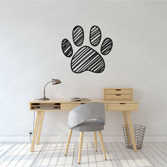 Paw Print Dog Vinyl Home Decor Wall Decal