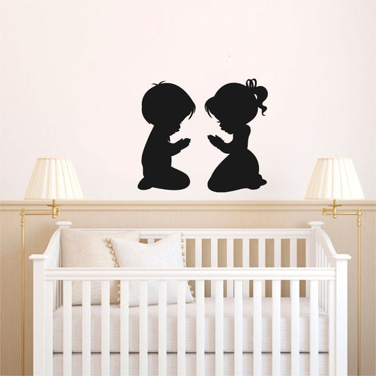 Children Praying Vinyl Home Decor Wall Decal 