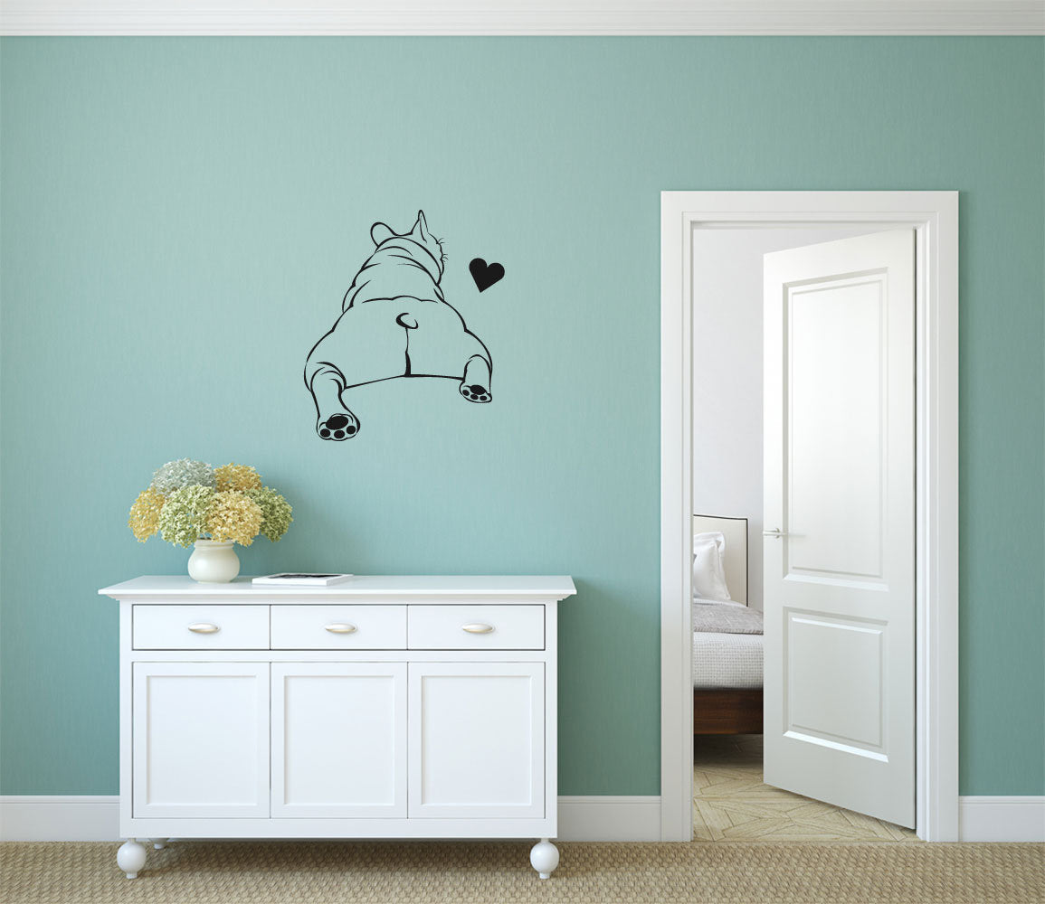 Frenchie French Bulldog Silhouette Dog Vinyl Home Decor Wall Decal 