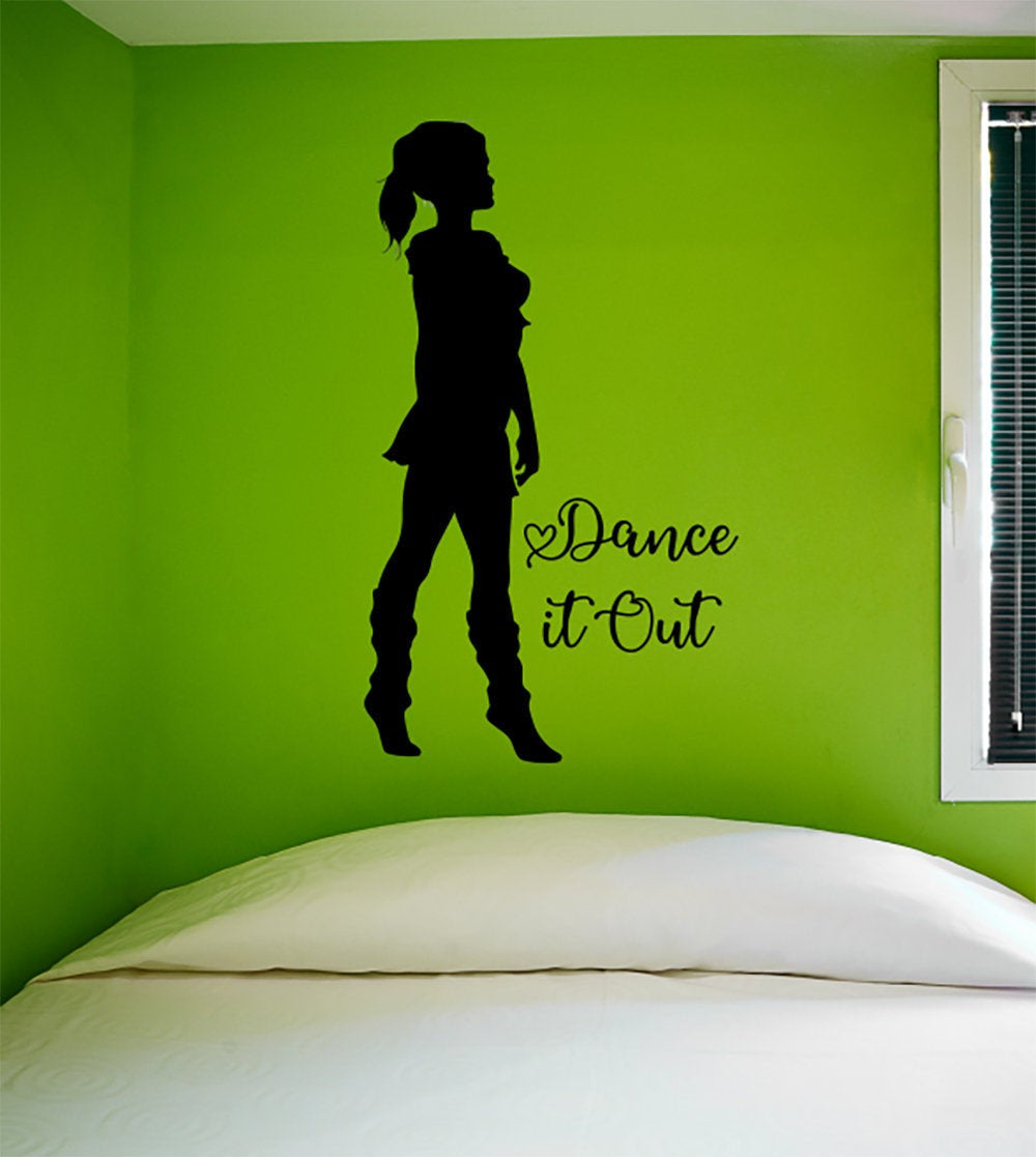 Dance it Out Dancer Silhouette Vinyl Home Decor Wall Decal 