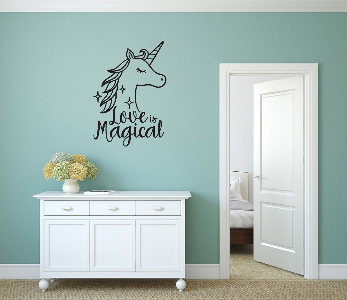 Unicorn Love is Magical Vinyl Home Decor Wall Decal 