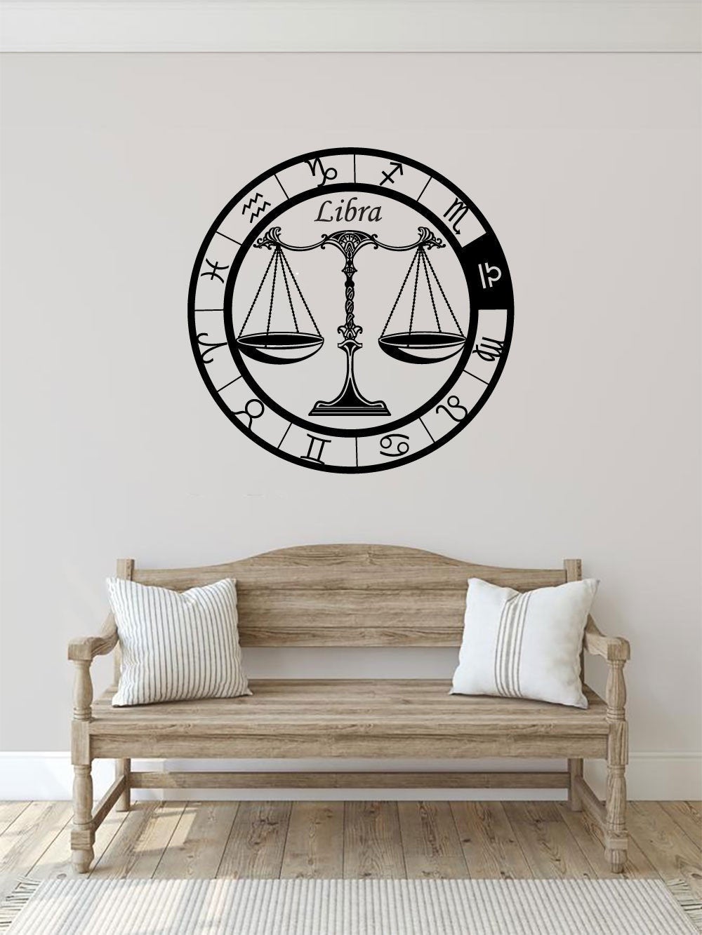 Libra Zodiac Astrology Constellation Wheel Vinyl Home Decor Wall Decal 