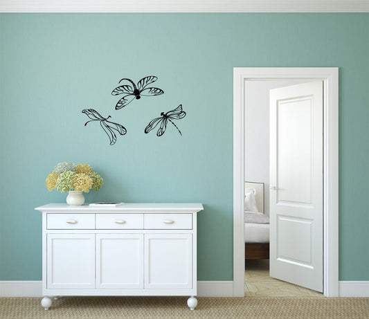 Dragonfly Set of 3 Dragonflies Vinyl Home Decor Wall Decal 