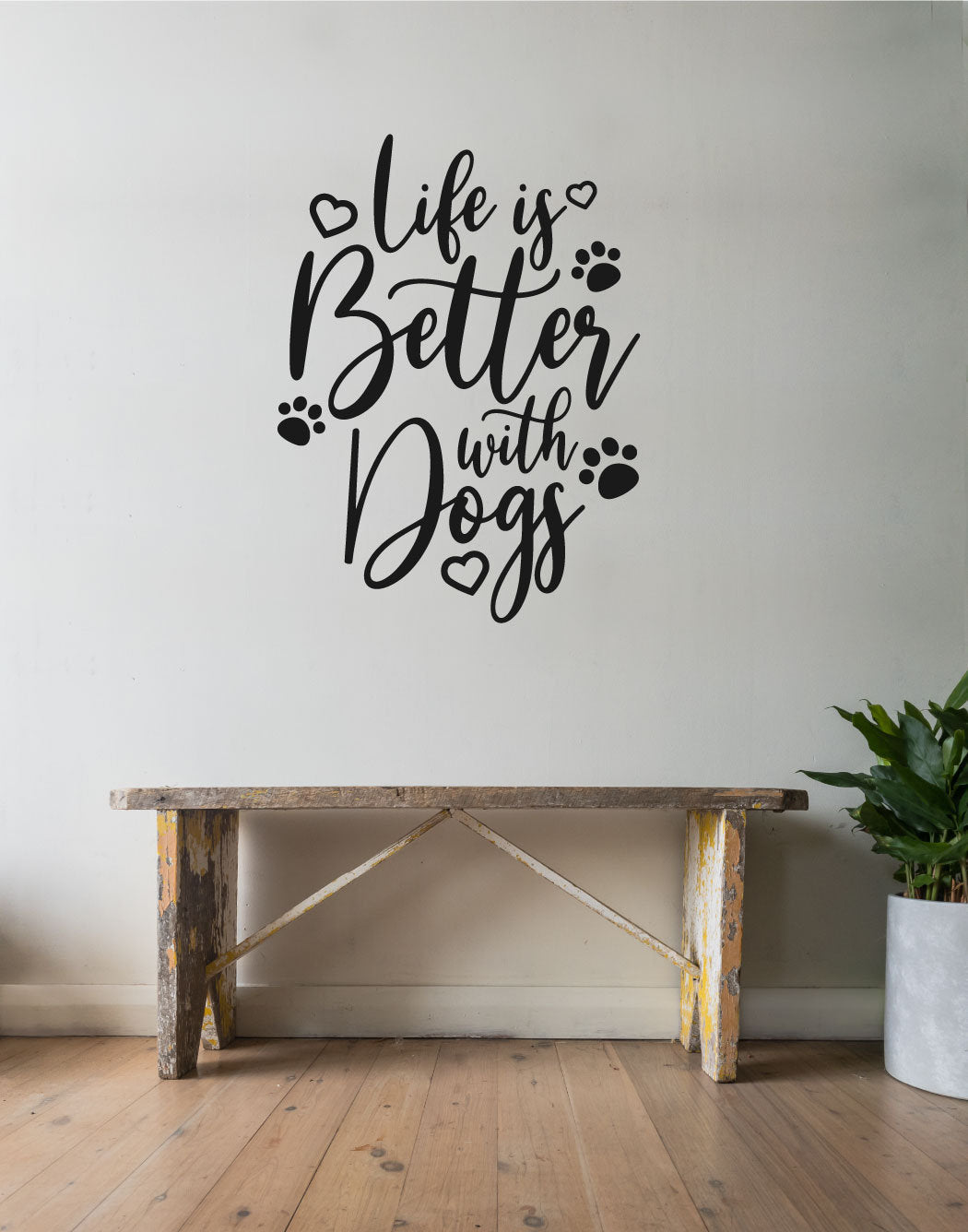 Life is Better with Dogs Vinyl Home Decor Wall Decal 