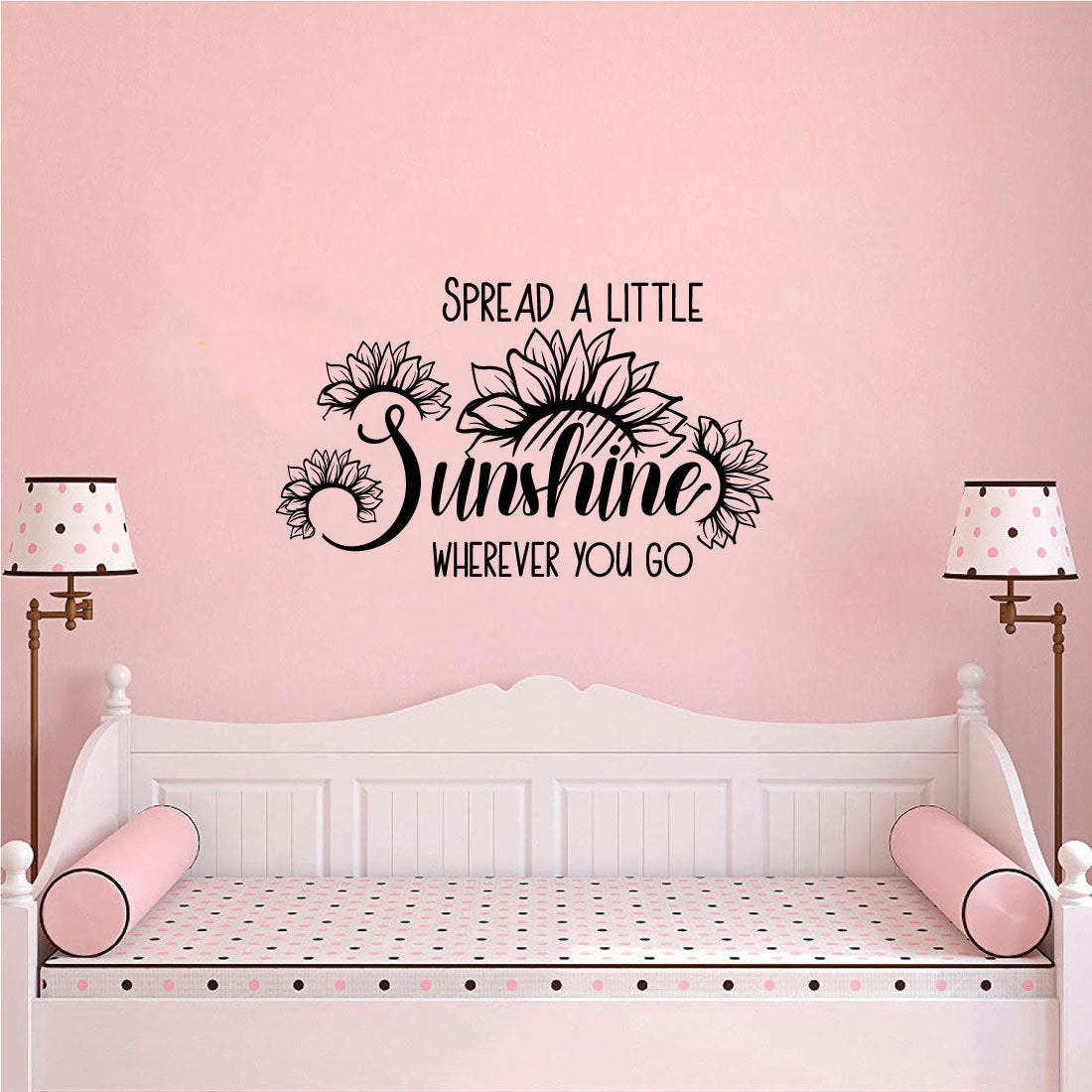 Spread A Little Sunshine Wherever You Go Sunflowers Vinyl Home Decor Wall Decal Words 