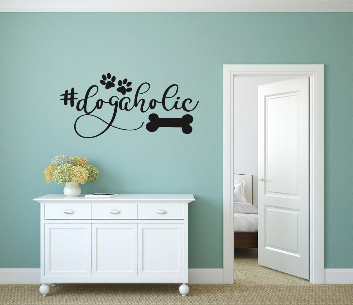 Dogaholic Dog Vinyl Home Decor Wall Decal 