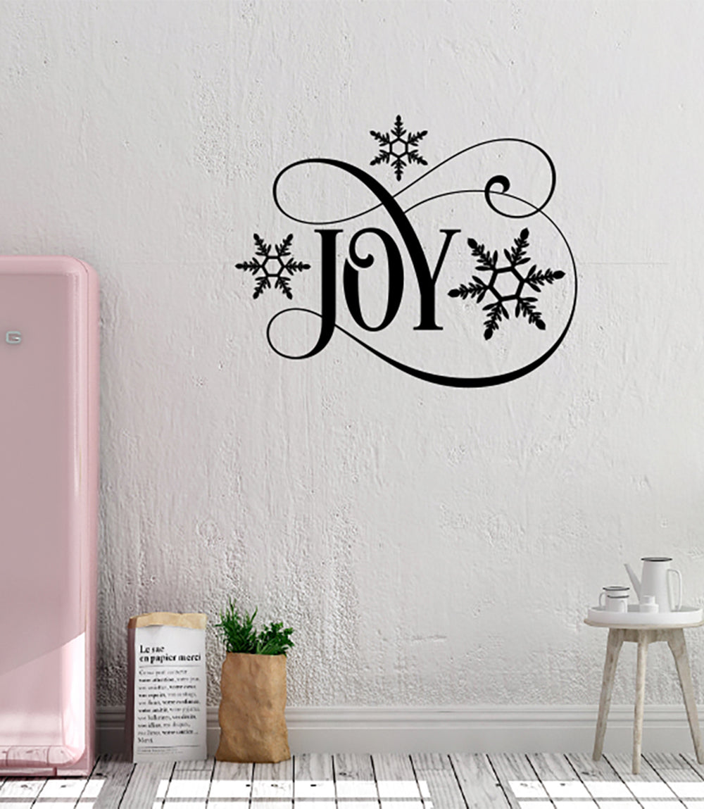 Joy with Snowflakes Christmas Vinyl Wall Decal