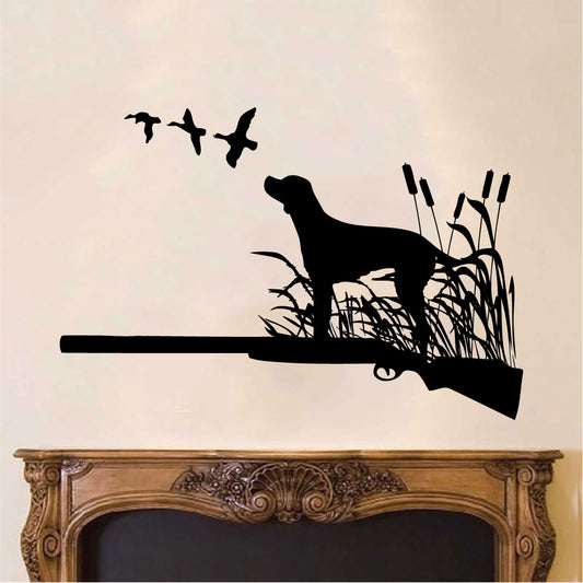 Labrador Dog and Ducks Vinyl Wall Decal