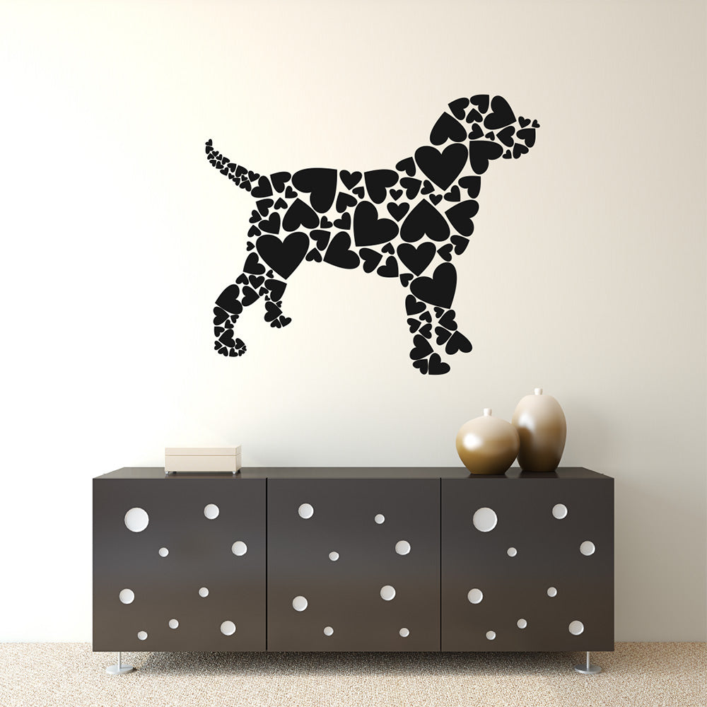 Labrador Lab Hearts Dog Vinyl Wall Decal