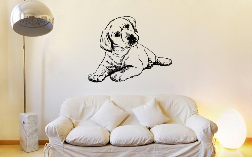 Labrador Lab Puppy Dog Silhouette Vinyl Wall Decal