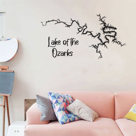 Lake Of The Ozarks Map Silhouette Vinyl Wall Decal