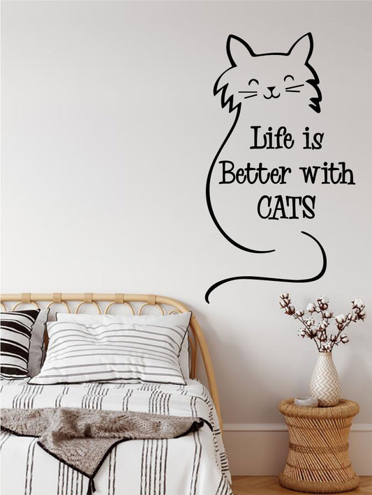 Life Is Better With Cats Vinyl Wall Decal