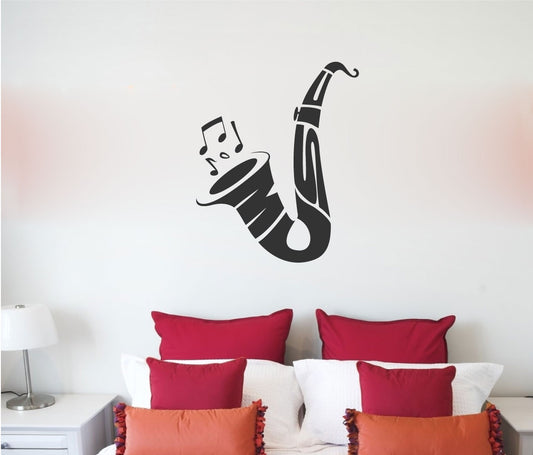 Music Saxophone Vinyl Wall Words Decal