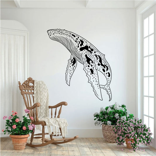 Mystical Humpback Whale Vinyl Wall Decal