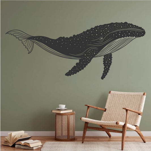 Mystical Humpback Whale Vinyl Wall Decal