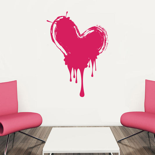 Paint Ink Splatter Heart Vinyl Home Decor Wall Decal 