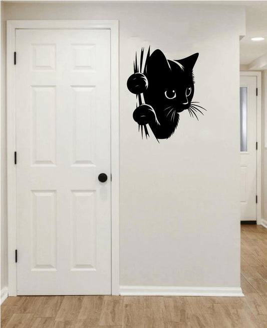 Cat Peeking Vinyl Wall Decal