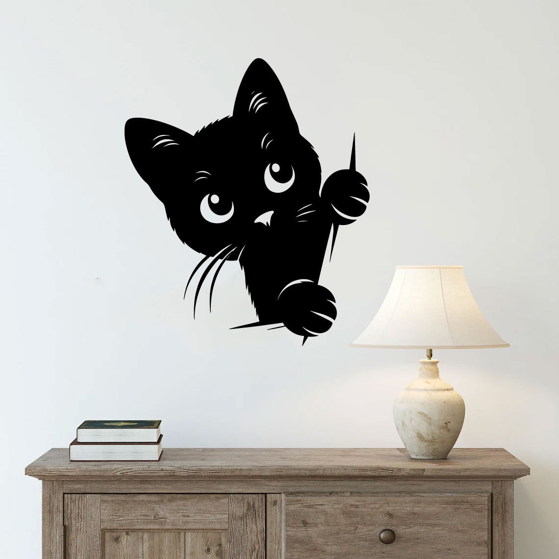 Cat Peeking Vinyl Wall Decal