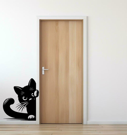 Cat Peeking Vinyl Wall Decal