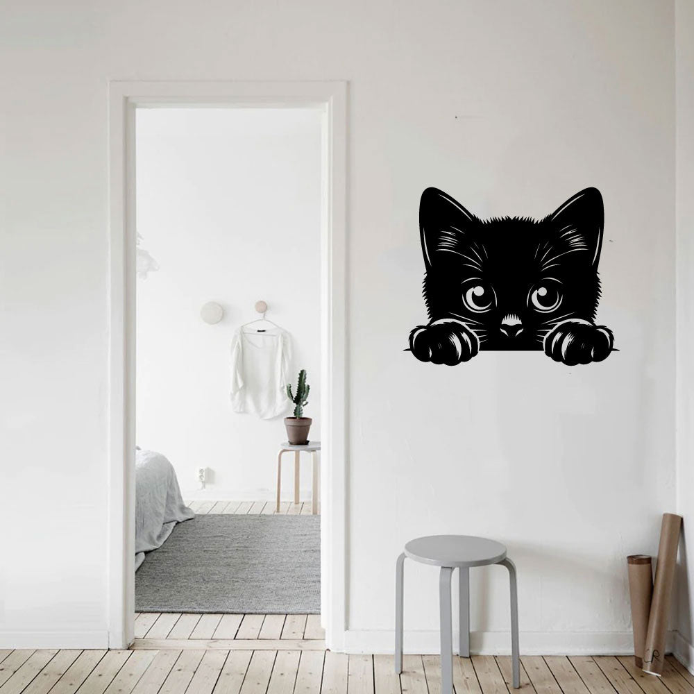 Cat Peeking Vinyl Wall Decal