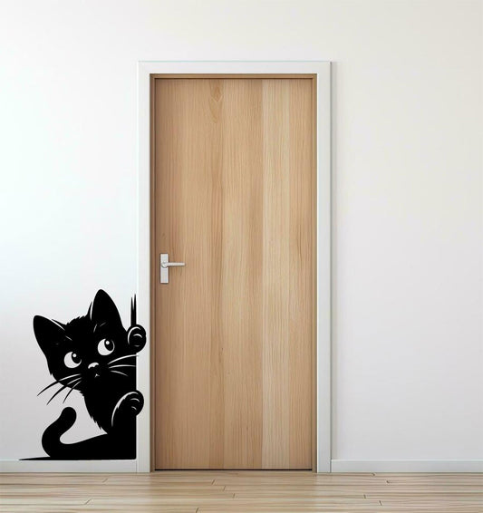 Cat Peeking Vinyl Wall Decal