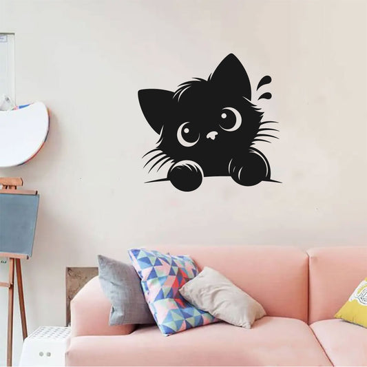 Cat Peeking Vinyl Wall Decal