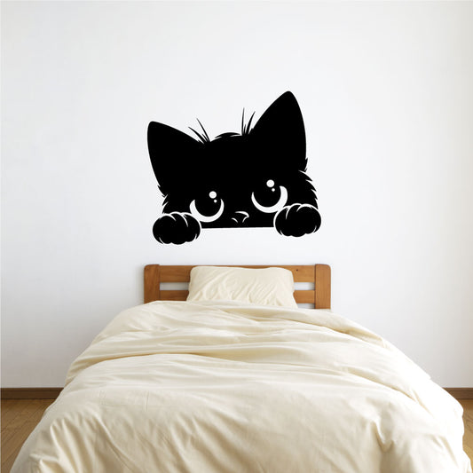 Cat Peeking Vinyl Wall Decal