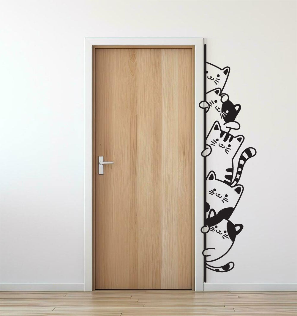 Cats Peeking Vinyl Wall Decal