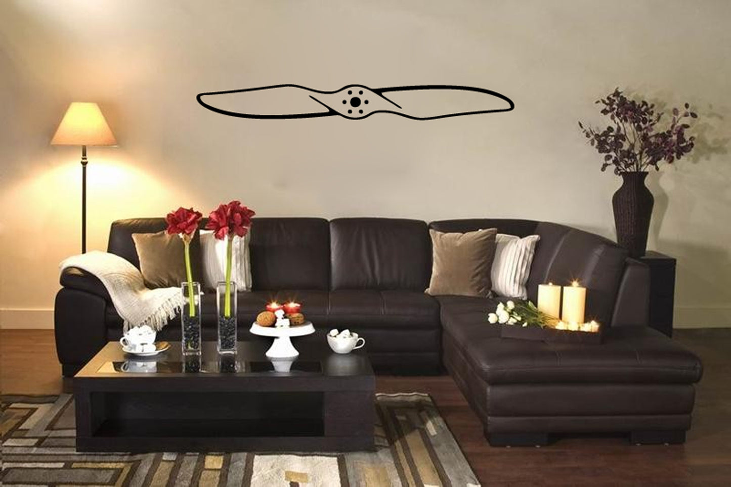 Airplane Propeller Silhouette Vinyl Wall Decal