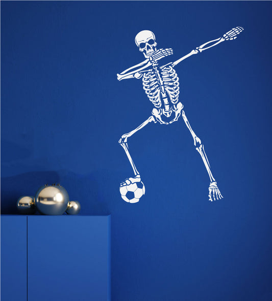 Skeleton and Soccer Ball Dapping Vinyl Wall Decal