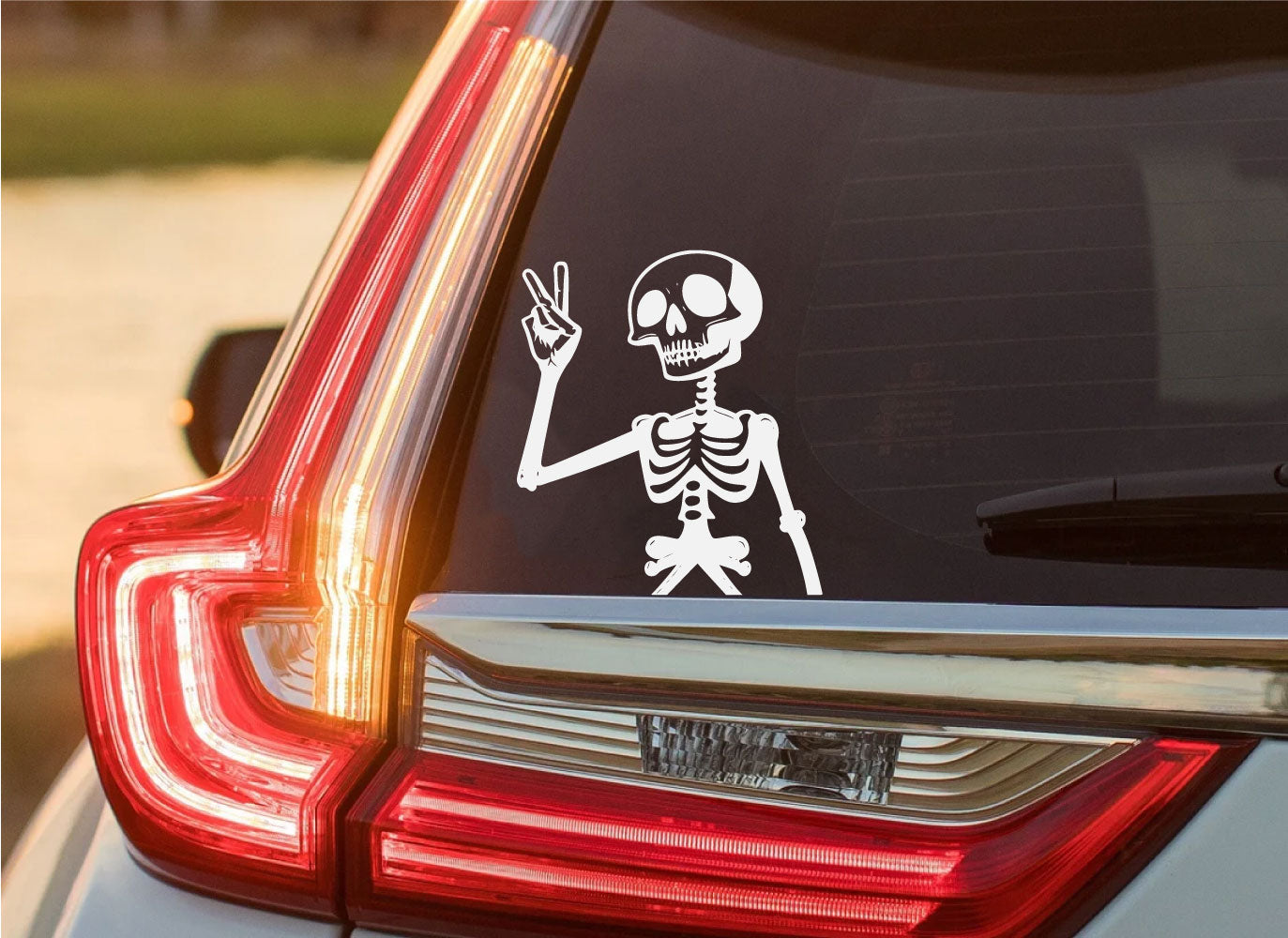 Skeleton Peace Out Sign Vinyl Wall Decal