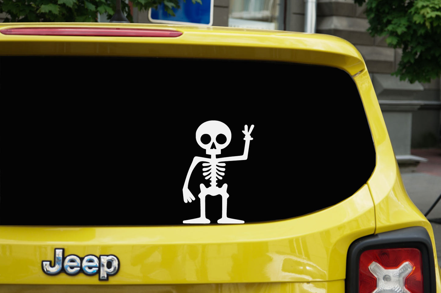 Skeleton Peace Out Sign Vinyl Wall Decal