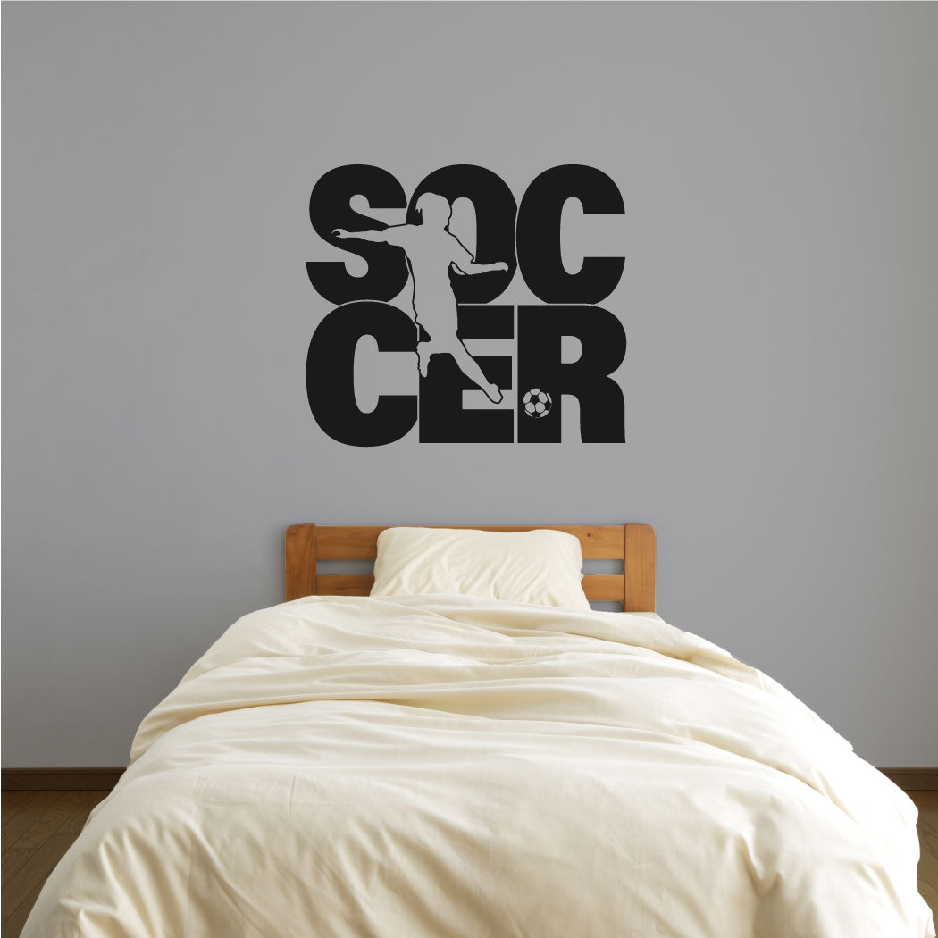 Soccer Word Art Vinyl Home Decor Wall Decal 