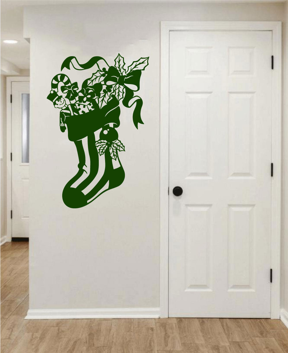 Christmas Stocking Silhouette Vinyl Wall Decal