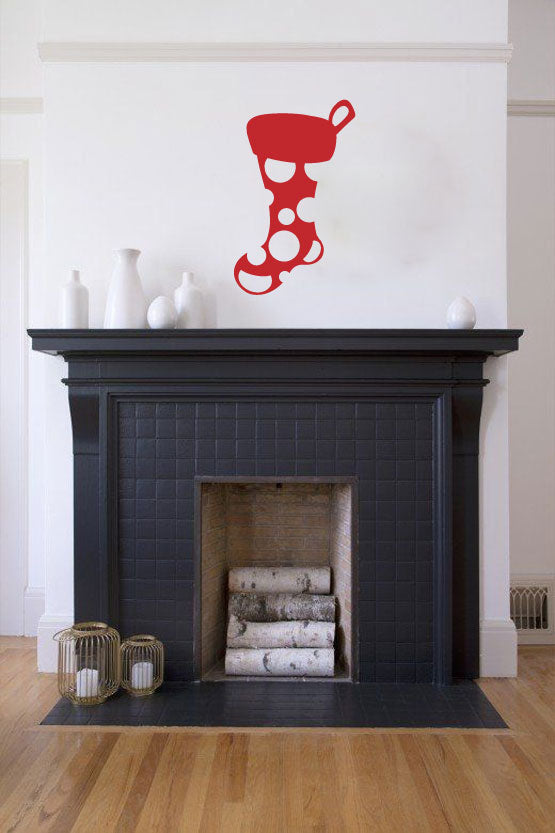 Christmas Stocking Silhouette Vinyl Wall Decal