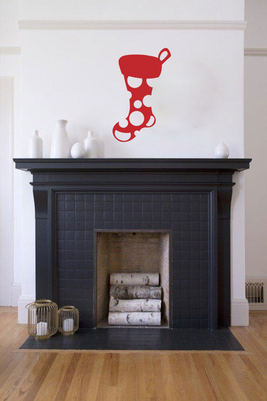 Christmas Stocking Silhouette Vinyl Wall Decal