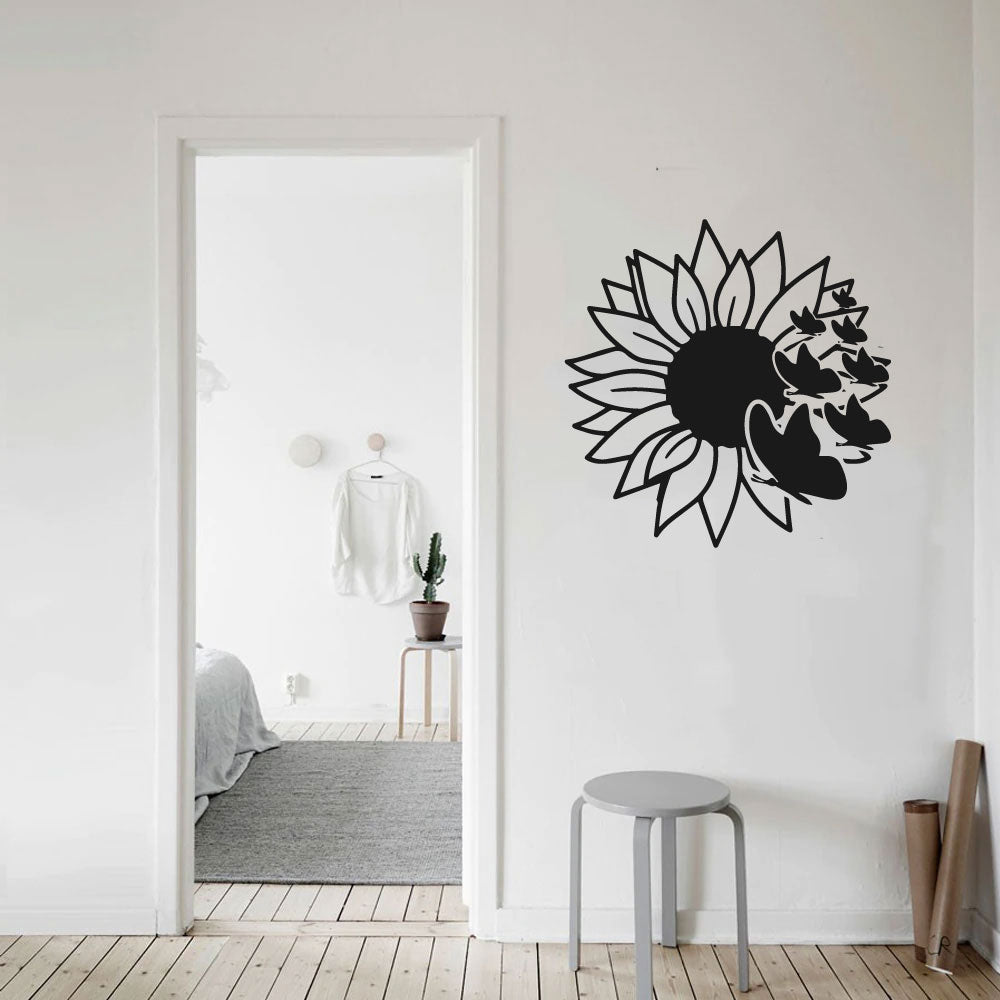 Sunflower and Butterflies Vinyl Wall Decal