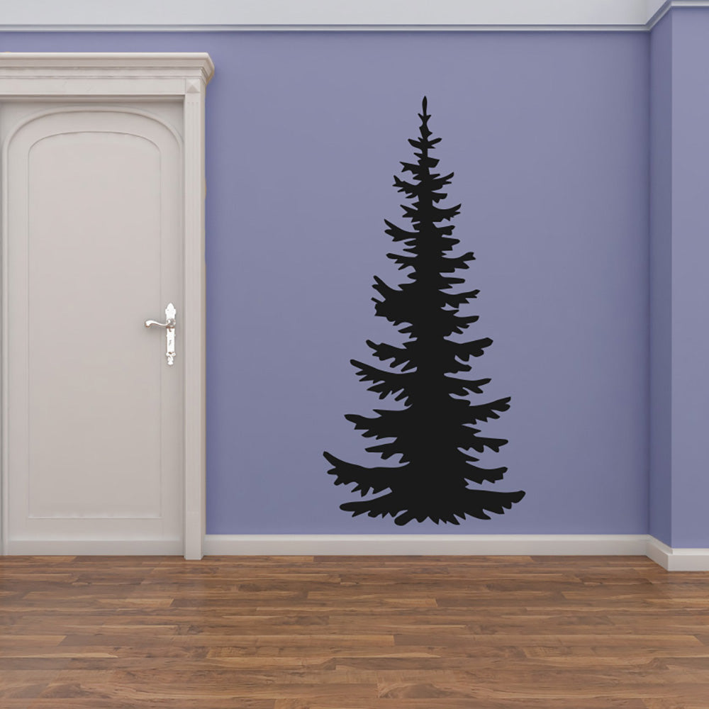 Tall Skinny Pine Tree Silhouette Vinyl Wall Decal