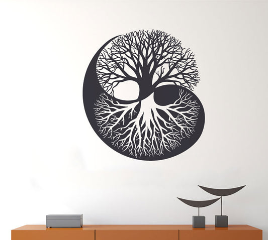 Tree of Life Yin Yang Vinyl Wall Decal