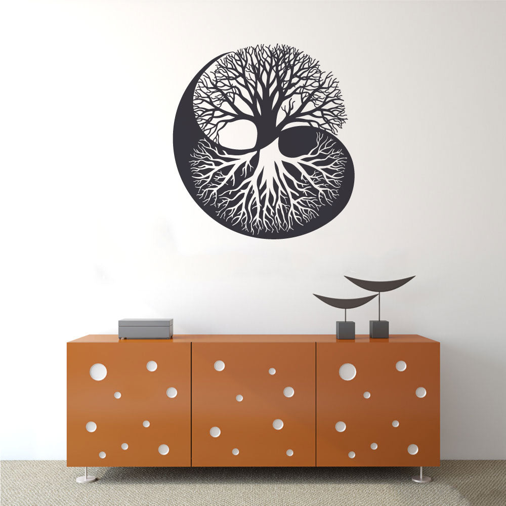 Tree of Life Yin Yang Vinyl Wall Decal