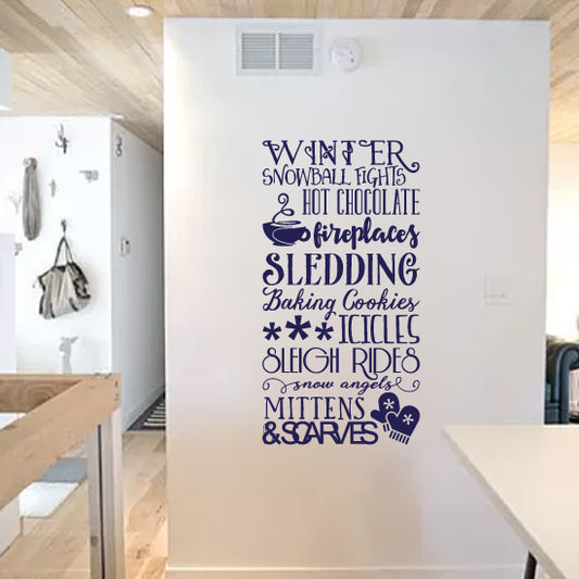 Winter Words Christmas Vinyl Wall Decal